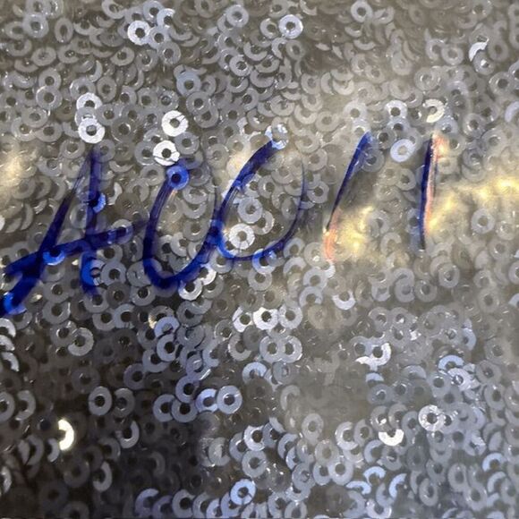 Aidan Mattox Blouson Mini Dress with Sequin Skirt Navy Blue Stretch Size 10 - Picture 15 of 15